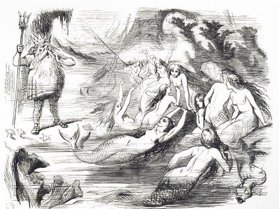 Cartoon over de tweede poging om de Atlantische telegraafkabel te leggen door John Tenniel
