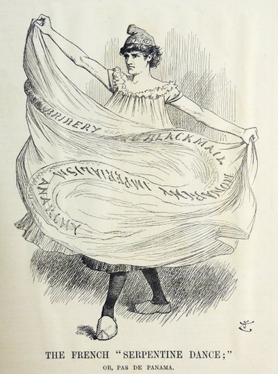 John Tenniel cartoon over de Franse machinaties rond de bouw van het Panamakanaal. Uit 