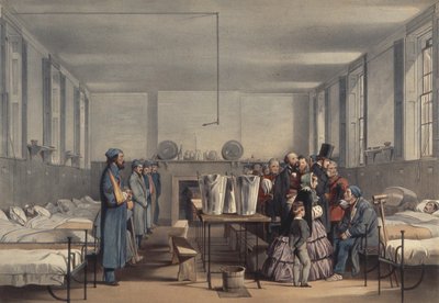 Koningin Victoria en Prins Albert bezoeken gewonde soldaten in de Krimoorlog, in Brompton Hospital, Chatham, 1855 door John Tenniel