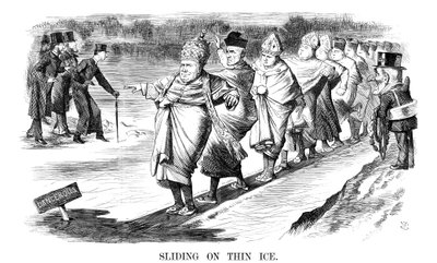 Glijden op dun ijs door John Tenniel