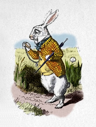 Het Witte Konijn met een horloge door John Tenniel