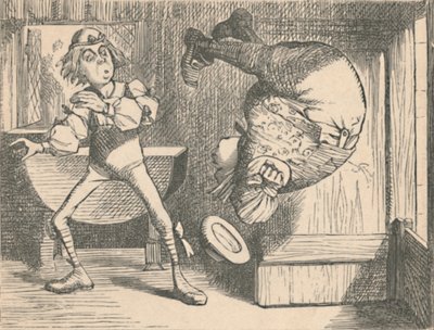 De jongeling en de wijze. De wijze doet een koprol, 1889 door John Tenniel