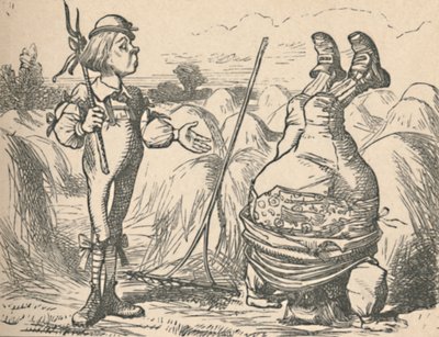 De jongeling die met zijn vader praat, die een handstand doet, 1889 door John Tenniel