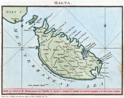 Kaart van Malta door John Thomas Serres