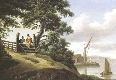 Liefhebbers bij een Poort door John Thomas Serres