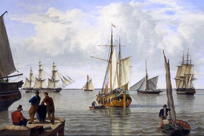 Schepen in de Thamesmonding, 1820 door John Thomas Serres