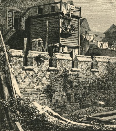 Fragment van de Londense Muur bij St. Giles, Cripplegate door John Thomas Smith