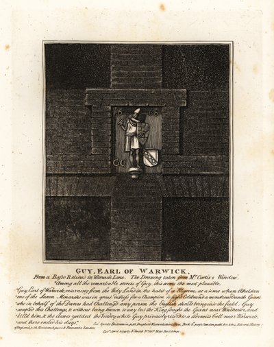 Guy, graaf van Warwick, van een basso-relievio in Warwick Lane door John Thomas Smith