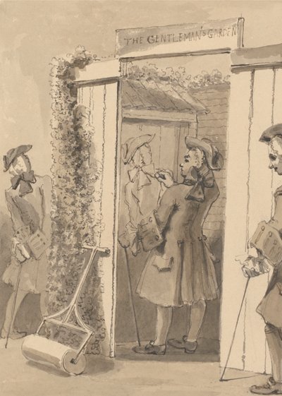 Hogarth, Buiten Zijn Tijd, Tekent het Figuur van Zijn Metgezel op de Deur van een Bepaalde Plaats, tot Grote Bewondering van Al Zijn Vrienden door John Thomas Smith
