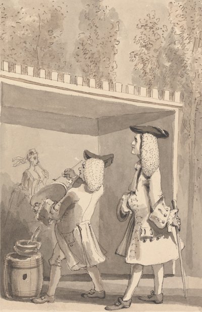 Hogarth Schildert in Vauxhall Gardens in Aanwezigheid van Jonathan Tyers door John Thomas Smith