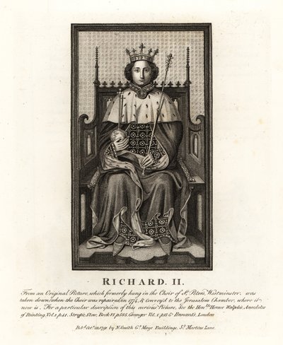 Koning Richard II van Engeland, van een origineel schilderij in het koor van St Peter
