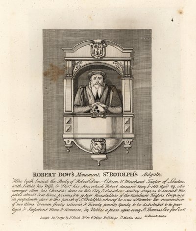 Monument voor koopman kleermaker en filantroop Robert Dow in St Botolph