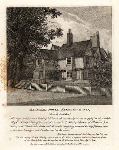 Rectoraal Huis, Newington Butts door John Thomas Smith