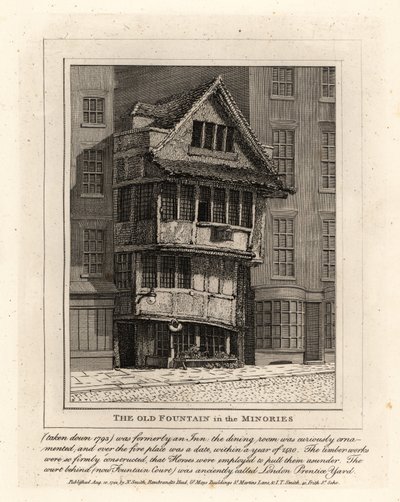 De oude fontein in de parochie Minories, Londen door John Thomas Smith
