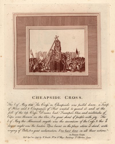 De sloop van Cheapside Cross, 2 mei door John Thomas Smith