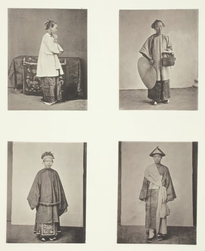 Een Canton dame, de dienstmeid, een bruid en bruidegom, c. 1868 door John Thomson