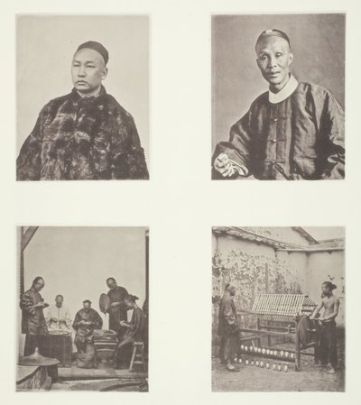 Een Kantonese heer, een Kantonese heer, Schroffing Dollars, Reeling Silk door John Thomson