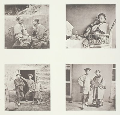 Amoy vrouwen, de kleine voet van een Chinese dame, Amoy mannen, mannelijke en vrouwelijke kostuums, Amoy door John Thomson