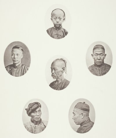 Kantonese jongen; Kantonese koopman; Mongoolse mannelijke hoofd; Een eerbiedwaardig hoofd; Een arbeider; Mongoolse mannelijke hoofd door John Thomson