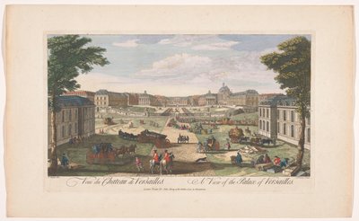 Gezicht op de voorzijde van het Paleis van Versailles door John Tinney