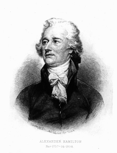 Alexander Hamilton, gegraveerd door Albert Rosenthal, 1888 door John Trumbull