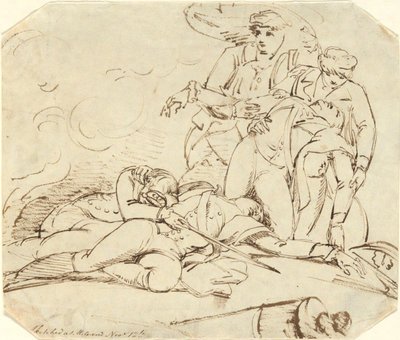 Dood van Generaal Montgomery in de Aanval op Quebec, 31 December 1775 door John Trumbull
