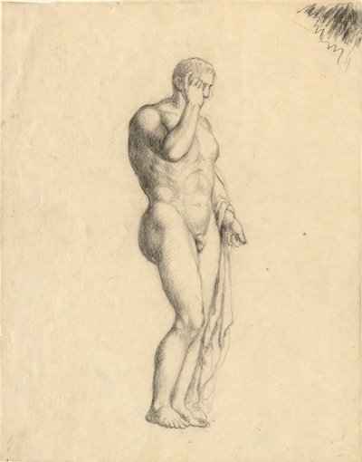 Naakte Mannelijke Figuur (klassiek) toont rechterkant door John Trumbull