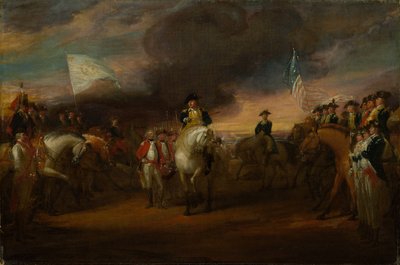Studie voor "De Overgave van Lord Cornwallis in Yorktown" door John Trumbull