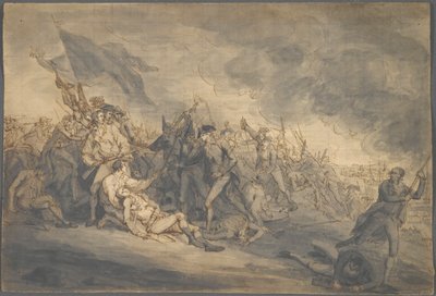 Studie voor de dood van generaal Warren bij Bunker door John Trumbull