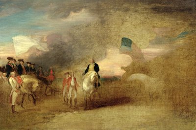 Overgave van Cornwallis in Yorktown, 1787 door John Trumbull