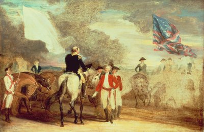 De overgave van Cornwallis in Yorktown, 1787 door John Trumbull