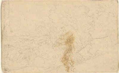 Zonder titel, uit folio: Zichten bij Bath door John Trumbull