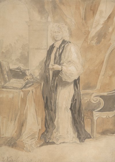 Portretstudie van een Geestelijke door John Vanderbank