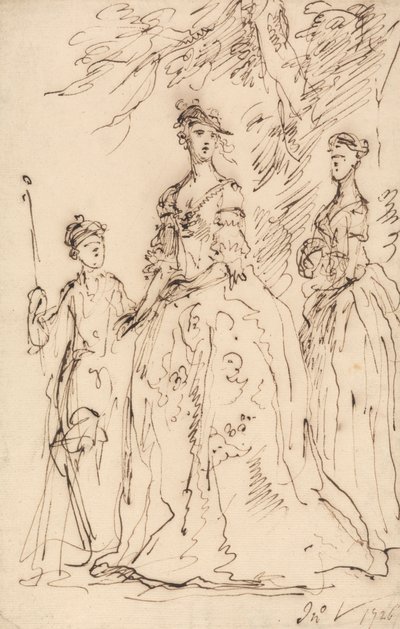 Drie dames door John Vanderbank