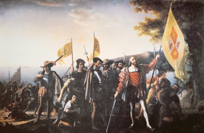 De Landing van Columbus in Amerika in 1492 door John Vanderlyn