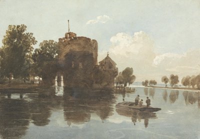Een kasteel aan het water door John Varley