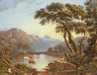 Beddgelert Brug, Noord-Wales door John Varley
