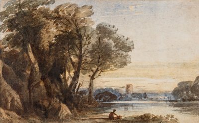 Capriccio Landschap, c.1830 door John Varley