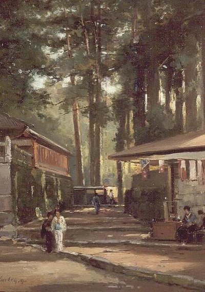 Japanse straatscène door John Varley