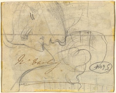 Studie van een Hoofd in Profiel (verso) door John Varley