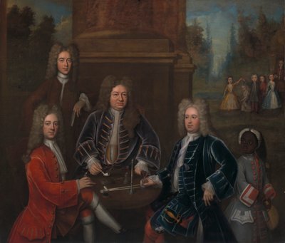 Elihu Yale met Leden van zijn Familie en een Tot Slaaf Gemaakte Kind door John Verelst