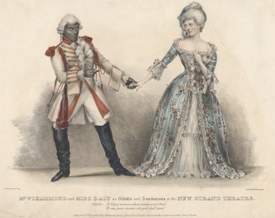 Mr. W. J. Hammond en Miss Daly als Othello en Desdemona in het New Strand Theatre door John W. Gear