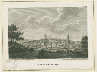 Wolverhampton - Zuidwestaanzicht: gravure, nd [ca. 1796] door John Walker