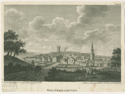 Wolverhampton - Zuidwestelijk uitzicht: gravure, nd [ca. 1796] door John Walker