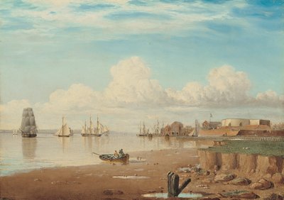 Schepen op de Humber en het Zuidelijke Blokhuis, vroege jaren 1830 door John Ward
