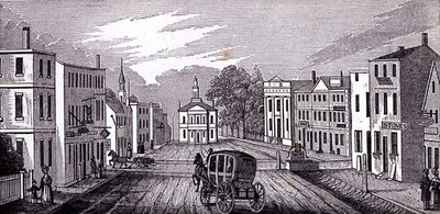 Zuidelijk uitzicht in het centrale deel van Salem, uit Historische Collecties van Massachusetts, door John Warner Barber, gegraveerd door J. Downes, 1939 door John Warner Barber