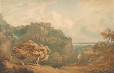 Een uitzicht op Tivoli richting Rome door John Warwick Smith