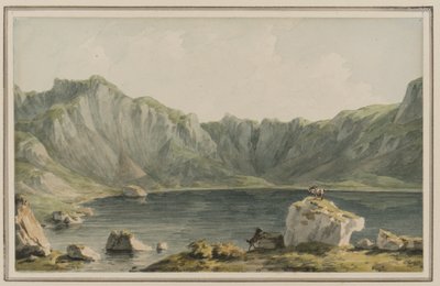Llyn Idwal, op de benadering ervan vanaf Llyn Ogwen, Carnarvonshire, c.1795 door John Warwick Smith