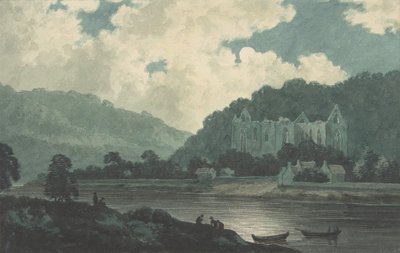 Tintern Abbey bij Maanlicht, ca. 1789 door John Warwick Smith