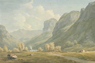 Dorp Stonethwaite en Eagle Cragg, Borrowdale door John Warwick Smith